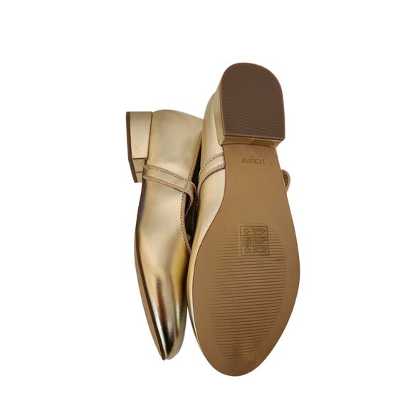 New Crewcuts Girls' Metallic Low-Heel Mary Janes Gold K3 - Picture 8 of 10